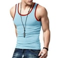thumbnail image 6 of Mens Workout Tank Tops Casual Athletic Quick Dry Muscle Tops Sports Sleeveless Tee Shirts Summer Undershirt Vest Light Blue L, 6 of 9