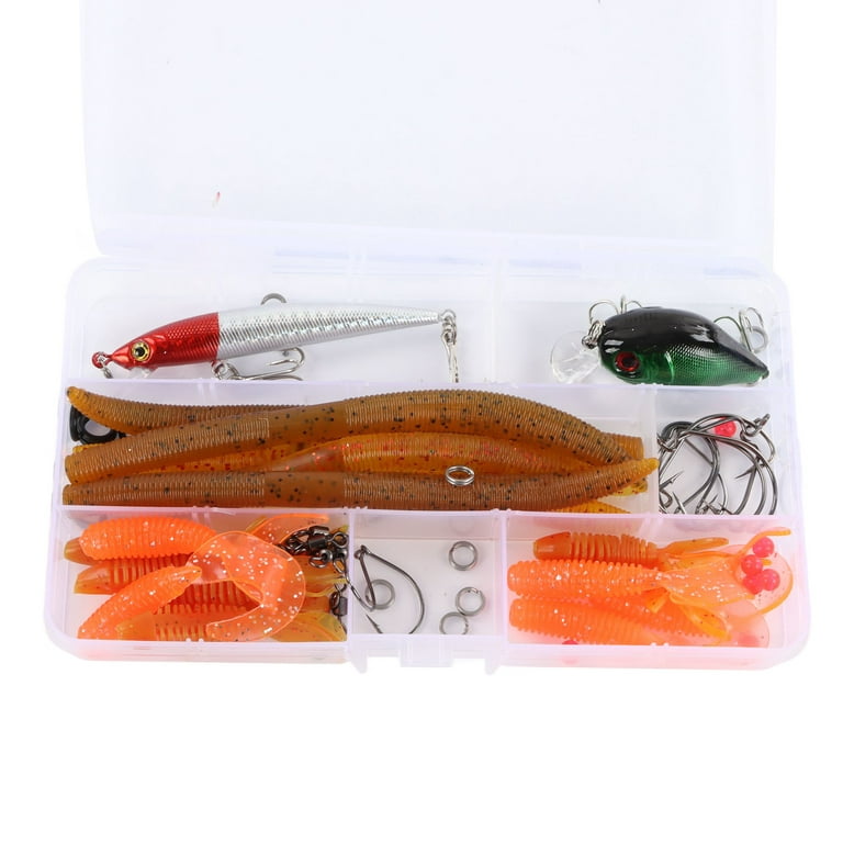 67PCS Fishing Lures Kit Bait Tackle Kit with Hard and Soft Bait