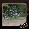 thumbnail image 3 of Esho 16Ft Giant Halloween Spider Web Spider Triangular Net Halloween Yard Party Decor, 3 of 6