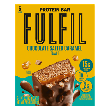 Fulfil Chocolate Salted Caramel Flavored Protein Bars, 5 Count Box