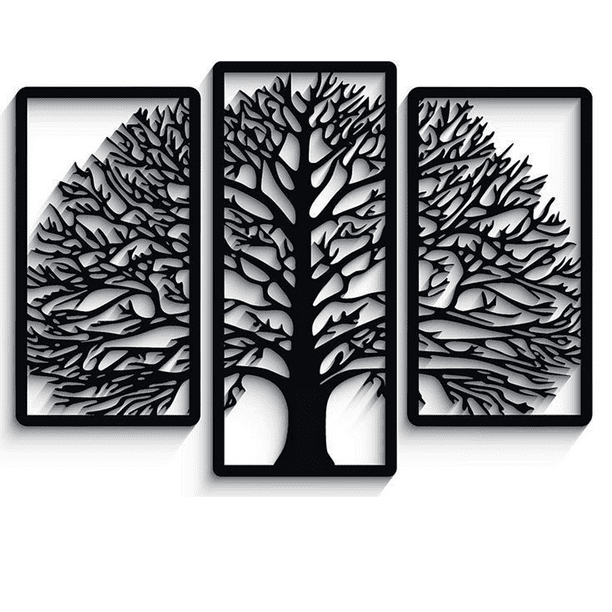 Cuadro Decorativo de Metal con Diseño colleción de árbol Chico