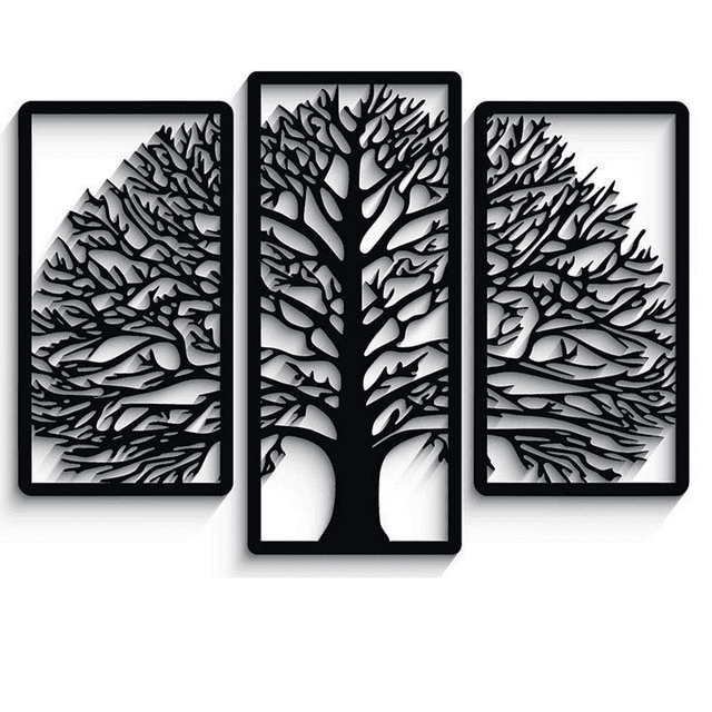 Cuadro Decorativo de Metal con Diseño colleción de árbol Chico