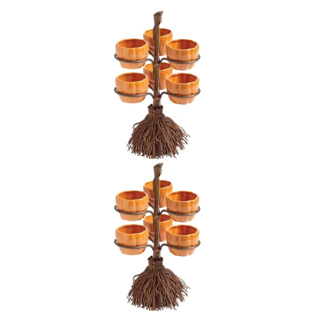 Wosthever Cuenco pequeño y ligero para aperitivos con palo de escoba, cuencos de calabaza de resina de aplicación amplia para fiestas de Type1 NO1
