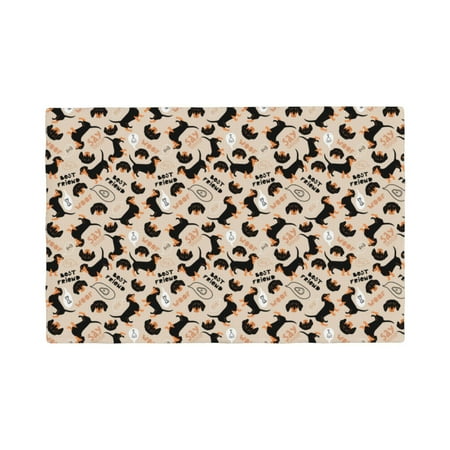 

Table Placemats Set of 6 - Dachshund 12x18 In Faux Linen Double Heat Resistant Place Mats Cloth Indoor/Outdoor Placemats Washable Table Mats for Dining Kitchen Party