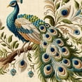 thumbnail image 6 of PIKWEEK Vintage Blue Elegant Colorful Peacock Double Side Table Cloth White, 6 of 8