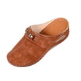 thumbnail image 2 of DIVVce Mules For Women Round Toe Slip On With Metal Chain Accent Footwear For Casual Office And Everyday Wear, 2 of 8