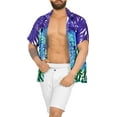 thumbnail image 2 of LA LEELA Men's Hawaiian Shirts Short Sleeve Button Down Shirt Men's Summer Shirts Casual Beach Holiday Hawaii Island Shirts for Men Funny XXL Decorative Floral, Multicoloured, 2 of 6