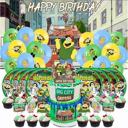 Big City Greens Birthday Party Supplies Balloons Plates Decoration Cake Topper Decor Tableware Banner Backdrop