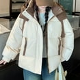 thumbnail image 5 of Womens Winter Jackets Stand Collar Front Zip Quilted Cardigan Thermal Thick Casual Cotton Outwear With Pockets (M, Black), 5 of 7