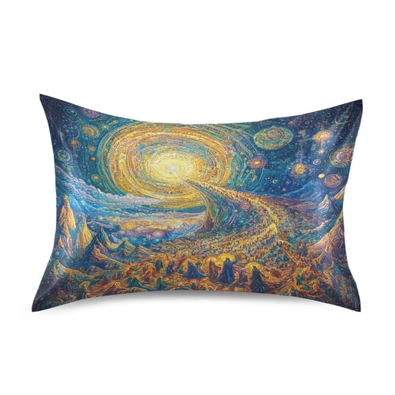 Dailycode Satin Pillow Case Standard Silk Pillow Cover for Hair and Skin Envelope Closure Infinite Path Lead To Sun 20"x26"