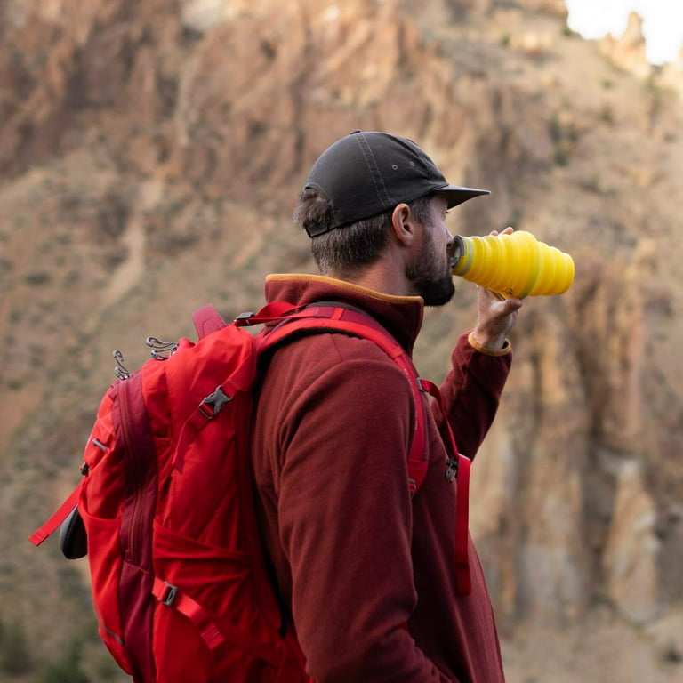 Collapsible Water Bottle (25 Oz) - Leakproof Squeeze Water Bottle w/  Foldable Straw - BPA Free Light…See more Collapsible Water Bottle (25 Oz) 