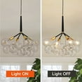 thumbnail image 4 of FINE MAKER Modern clear glass chandelier, mid century bubble chandelier,   light bulb cluster fixture, glass globe 4 light dining room chandelier, 4 of 14