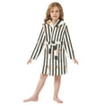 thumbnail image 6 of FORMRS Niños Bathrobe Unisex Hooded Robe Soft Plush Pajamas Sleepwear, Size 2-3T, Black Abstract Stripes, 6 of 7