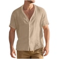 thumbnail image 1 of pstuiky Camisa de manga corta para hombre, Blusa básica de manga corta con cuello redondo y mangas cortas para hombre camisas casuales para hombre m, 1 of 5