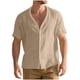 thumbnail image 1 of pstuiky Camisas de vestir de manga corta para hombre, Blusa básica de manga corta con cuello redondo y mangas cortas para hombre camisas casuales para hombre l, 1 of 5