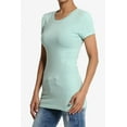 thumbnail image 3 of Women's & Juniors Basic Round Crew Neck Short Sleeve Stretch Cotton Spandex T-Shirts, 3 of 4