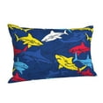 thumbnail image 2 of Kll Cartoon Shark Pillow Covers Envelope Closure,Super Soft And Cozy Fuzzy Fleece Pillow Case Cover 16"X24", 2 of 9