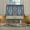 thumbnail image 2 of Yayeee Kitchen Curtains Tier Pair Light Filtering 27"x24" Rod Pocket Short Cafe Window Panel, Yellow Forest Pattern, 2 of 7