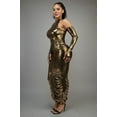 thumbnail image 4 of Metallic Ruched Dress With Sleeves, 4 of 5