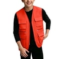 thumbnail image 2 of Kids Cargo Vest Utility Fishing Vests Multi Pockets Zip Up Sleeveless Casual Fashion Jacket for Young Boys and Girls Orange 9-10 Years, 2 of 6