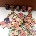 thumbnail image 2 of RYRDWP 50 Pcs Mélangées Chat 2 Trous Artisanat en Bois, 2 of 5