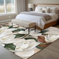 thumbnail image 4 of Spring Floral Area Rugs 8'x10', Small Throw Rugs for Living Room Patio, White Magnolia Flowers Barn Door Farmhouse Beige Indoor Outdoor Rug Non-Slip Low Pile Carpet Runner Reversible Floor Mats, 4 of 8