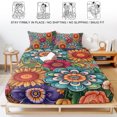 thumbnail image 5 of Twin Sze Fitted Sheet Set - Boho Teal Flower 2 Piece Bedding Sets 16" Deep Pocket Fitted Sheet with 1 Pillowcase, Spring Bohemia Chic Red Yellow Floral Brushed Microfiber Hotel Luxury Bed Sheets, 5 of 9