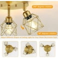 thumbnail image 3 of Semi Flush Mount Ceiling Light 3-Light Kitchen Light Fixtures Ceiling Light Fixture Multi-Directional Gold Ceiling Lights for Dining Room Hallway Foyer Bedroom Entryway, 3 of 6