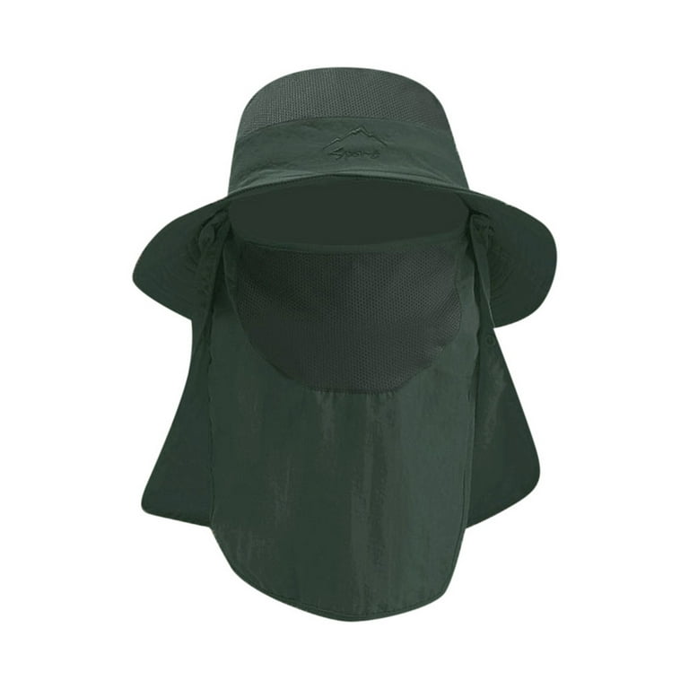 Hesxuno Hats for Men Baseball Cap Men Sun Cap Fishing Hat Quick Dry Outdoor  Baseball Cap with Face Neck Cover Flap 