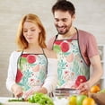 thumbnail image 5 of Pioneer Flower Floral Print Pattern Apron-Garden Aprons for Women with Pockets-Cotton Linen Waterproof Kitchen Cooking Gardening Aprons Adjustable for Kitchen,Cooking,BBQ and Salon 33x27 Inch, 5 of 7