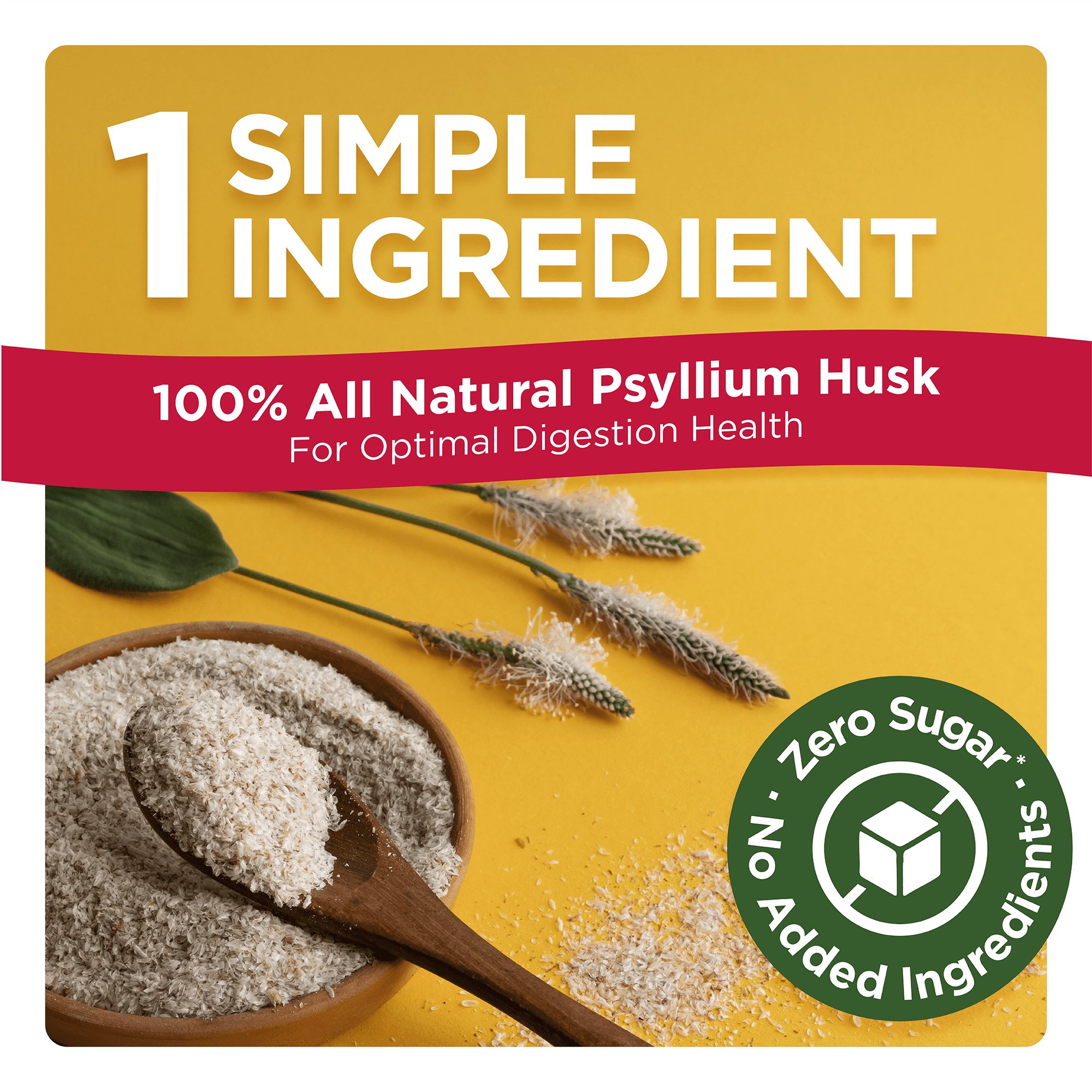 Konsyl Daily Psyllium Fiber Powder, 1 Single Ingredient for Digestive Health, Zero Sugar, 60 Serv.