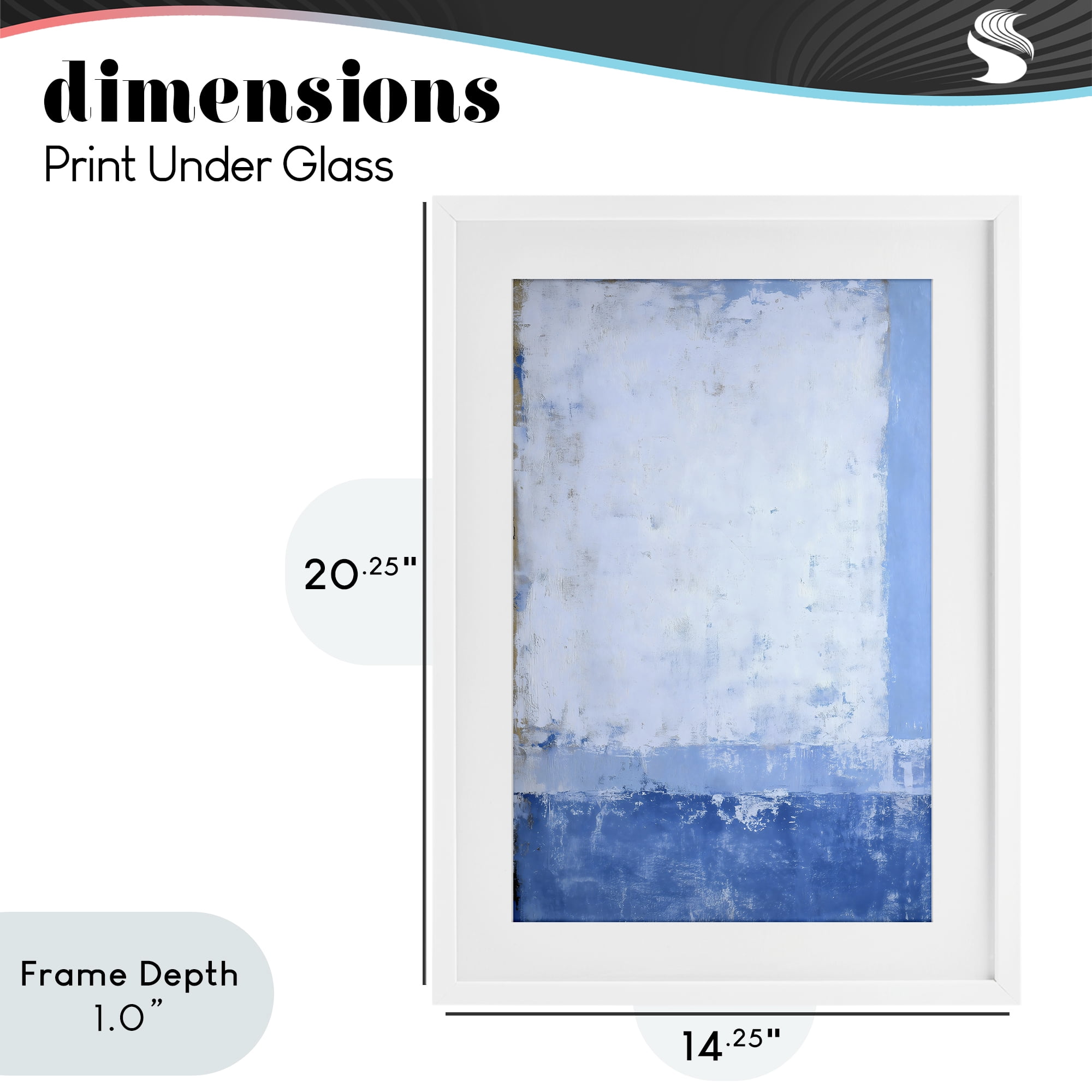 Stupell Industries Blue & White Abstract White Framed Print Under Glass, design by Gina Kelly