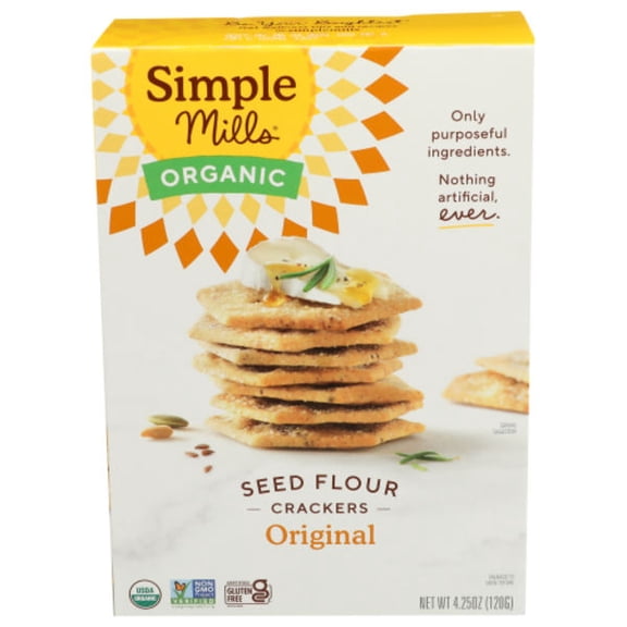 2X - Simple Mills Organic Original Seed Crackers 4.25 oz Package May Vary