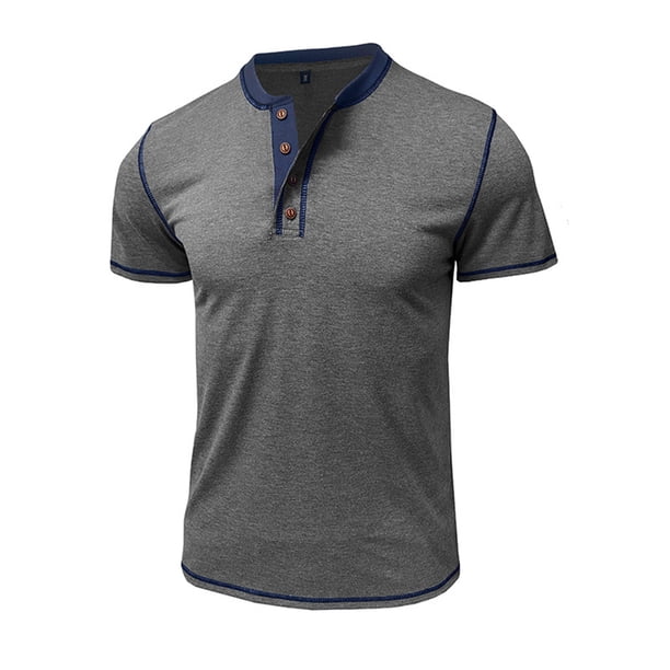 Camisa de manga corta con botones para hombre: prenda informal de verano, tejido de poliéster, tallas versátiles (S-XXL), lavable a máquina, para uso diario.