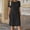 A518 Black, variant on Women's Casual Knee Length Tunic Dress Round Neck Short Sleeve A-Line Shift Silhouette with Pockets Textured Fabric Lightweight Breathable Daily Wear Office Work