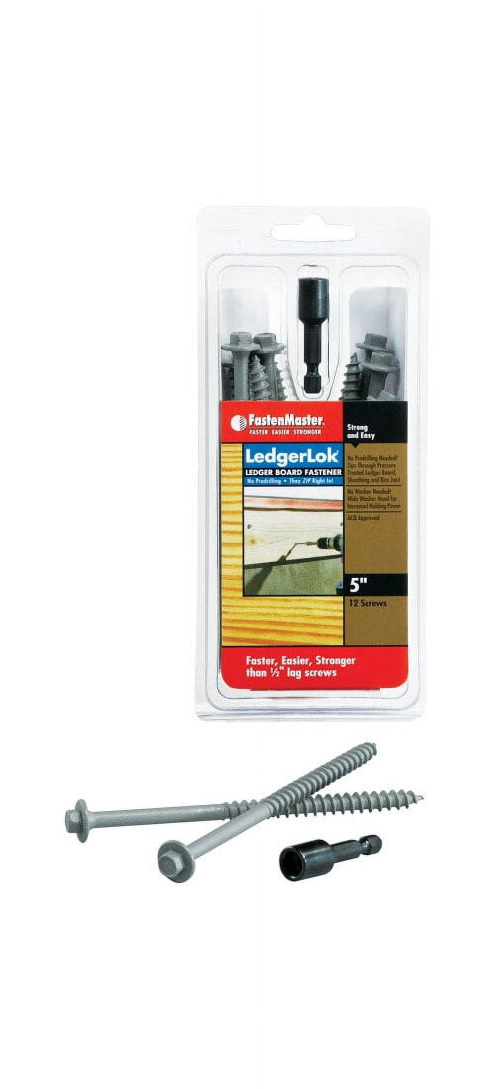 FastenMaster LedgerLok No. 14 X 5 in. L Hex Epoxy Wood Screws 12