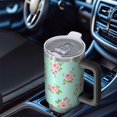 thumbnail image 6 of 40oz Pioneer Flower Floral Print Pattern Insulated Tumbler with Handle, BPA-Free Leak Proof Lid and Straws, Double Wall Vacuum, Hot 12h/Cold 34h, 6 of 6