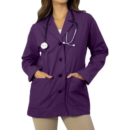 Panda Uniform by HeedFit Women s 29 Tailored Lab Coat – XXS Purple