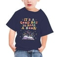 thumbnail image 2 of Nrmvnmi it's a good day to read a bookShirts for Kids Short Sleeve Graphic T-Shirt Round Neck Crop Top for Little & Big Girls and Boy T-Shirt Tee Navy-11 Years, 2 of 4