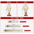 thumbnail image 5 of Bombilla retro Edison E27 220 V 40 W, bombilla A60 ST58 ST64 T10 T45 T185 G80 G95, bombilla vintage con filamento en forma de ampolla incandescente en espiral, 5 of 5