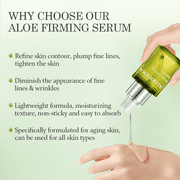 Aloderma Firming Face Serum with 63% Organic Aloe Vera, Plumping Serum for Face with Hyaluronic Acid, Aloe Facial Firming Serum to Diminish the Appearance of Fine Lines, Wrinkles, Natural Serum