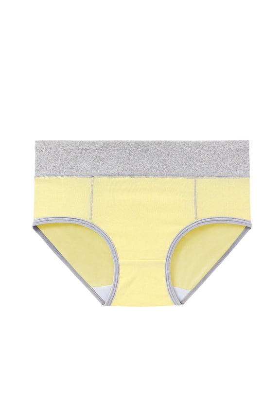 Women's Cotton Underwear High Waisted Underwear Seamless Hip Lifting Stretchy Comfort Hipster Panties Bikini Underwear Briefs 4 Pack(Yellow,M)