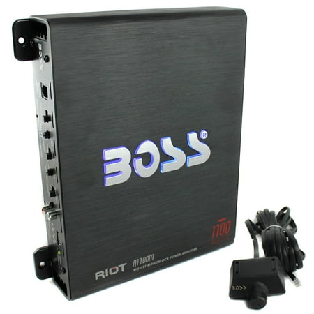Boss Riot 1100W Monoblock Class A/B Car Amplifier And Sub Bass Remote | (Best Car Sub Amp)
