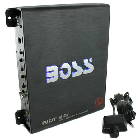 1200 Bass Amplifier - Boss Riot 1100W Monoblock Class A/B Car Amplifier And Sub Bass Remote | R1100M