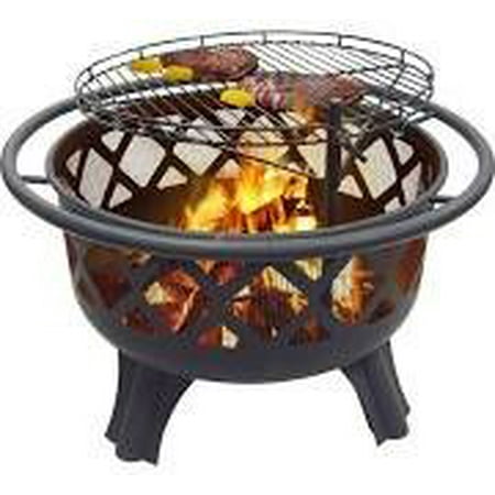 Crossfire 29 50 In Steel Fire Pit With Cooking Grate Walmart Com