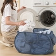 thumbnail image 2 of Rbaofujie Closet Storage Bins Laundry Basket Bag with Handles Portable Laundry Basket Mesh Laundry Hamper Basket Folding Dirty Clothes Sundries Storage Bag Car Storage, 2 of 7