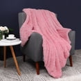 thumbnail image 2 of Unique Bargains Double-sided Fluffy Shaggy Faux Fur Blanket Pink Twin(60" x 80"), 2 of 8