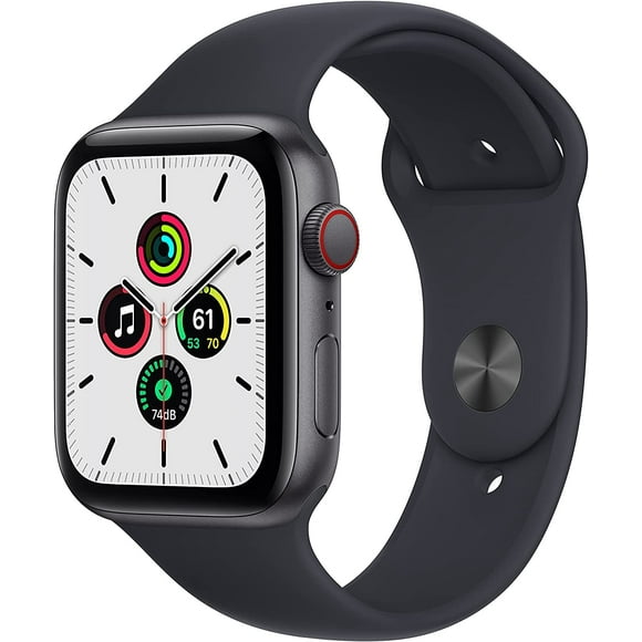 Apple Watch SE (GPS + Cellular, 44mm) - Space Grey Aluminium Case with Midnight Sport Band - Regular