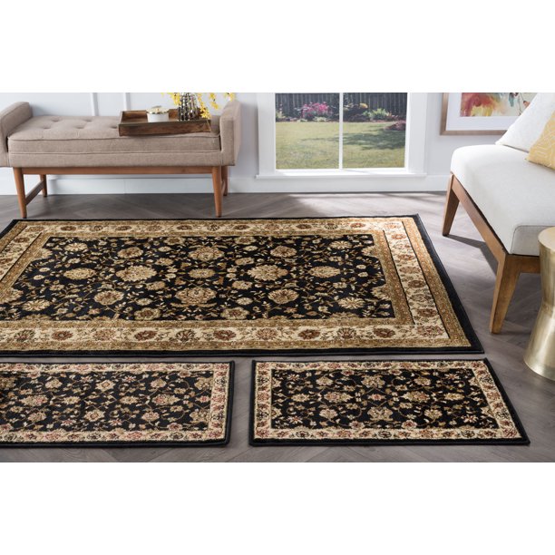 Bliss Rugs Roanoke Traditional Indoor Three Piece Set