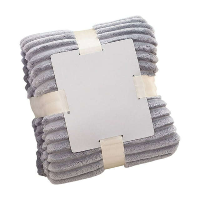 Manta de franela a rayas para sofá, siesta, aire acondicionado, 51 x 61 pulgadas, suave y cálida, para cama, sofá, decoración del hogar, manta polar acogedora para uso invernal.